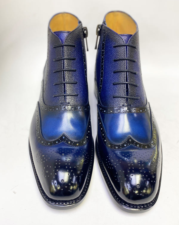 Ugo Vasare Stanford Calfskin Boot - Navy