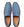A pair of blue suede moccasin-style slip-on shoes with brown contrast stitching and tan insoles, shown from a top-down view on a white background. The brand name 'MEZLAN' is visible on the insoles.