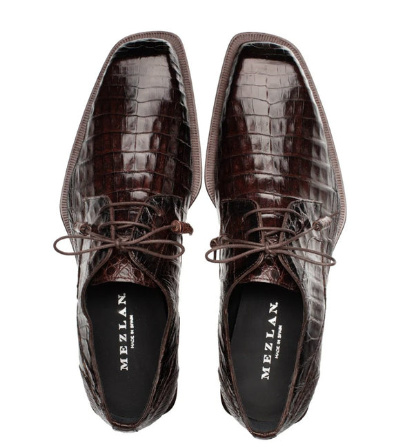Mezlan Ugo Crocodile Lace-Up Shoe - Brown