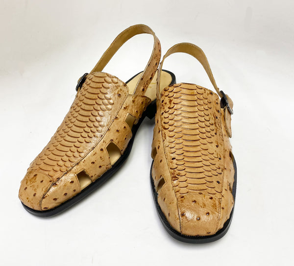 C&E Maurice Embossed Sandal - Camel