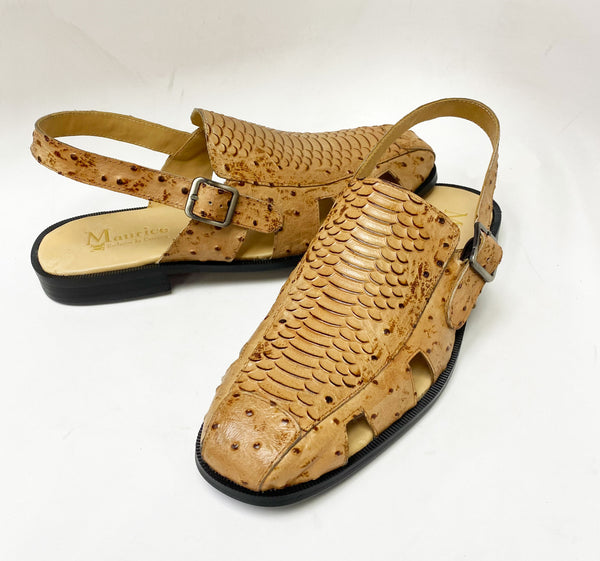 C&E Maurice Embossed Sandal - Camel