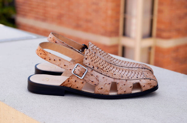 C&E Maurice Embossed Sandal - Camel