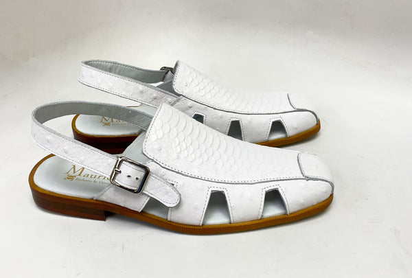 C&E Maurice Embossed Sandal - White