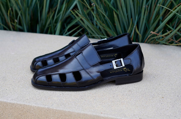 C&E Maurice Calfskin Sandal - Black