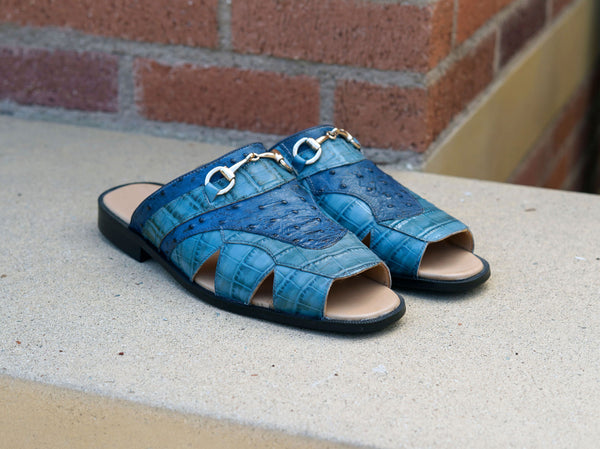 C&E Maurice Calfskin Slip-On - Sky/Blue