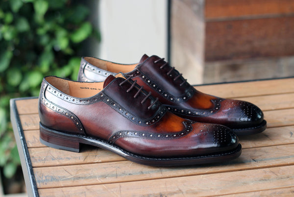 Ugo Vasare Calfskin Wingtip Oxford - Cognac