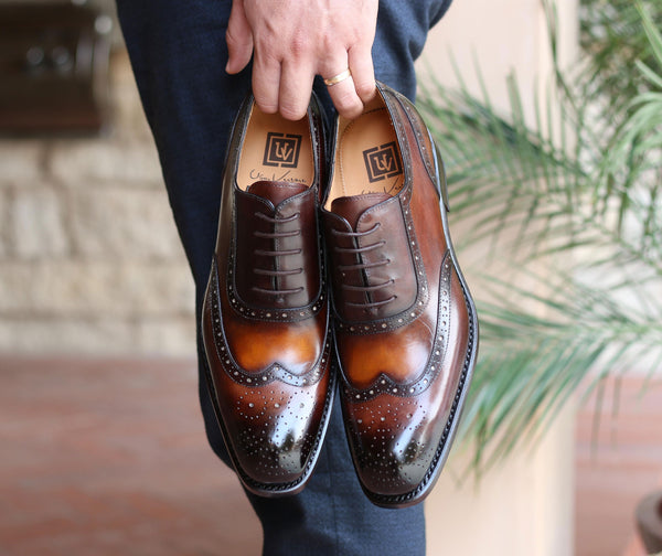 Ugo Vasare Calfskin Wingtip Oxford - Cognac