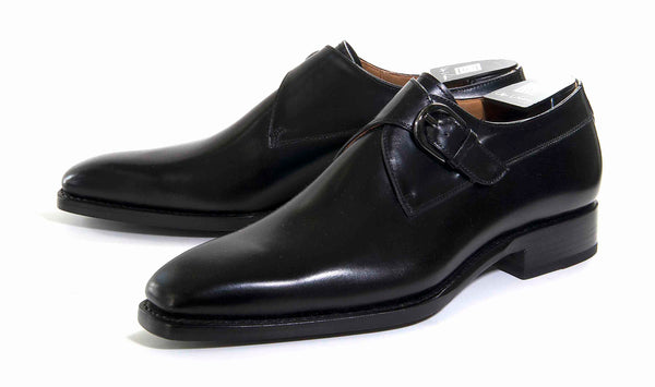 Carrucci Monkstrap Calfskin Shoes - Black
