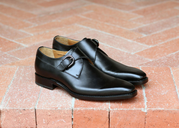 Carrucci Monkstrap Calfskin Shoes - Black