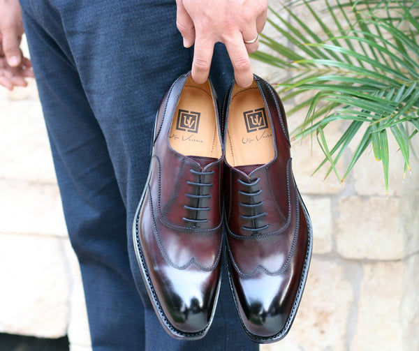 Ugo Vasare Wick Calfskin Wingtip - Burgundy
