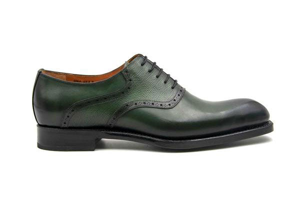 Ugo Vasare "Hudson" Burnished Calfskin Lace-Up Oxford Green