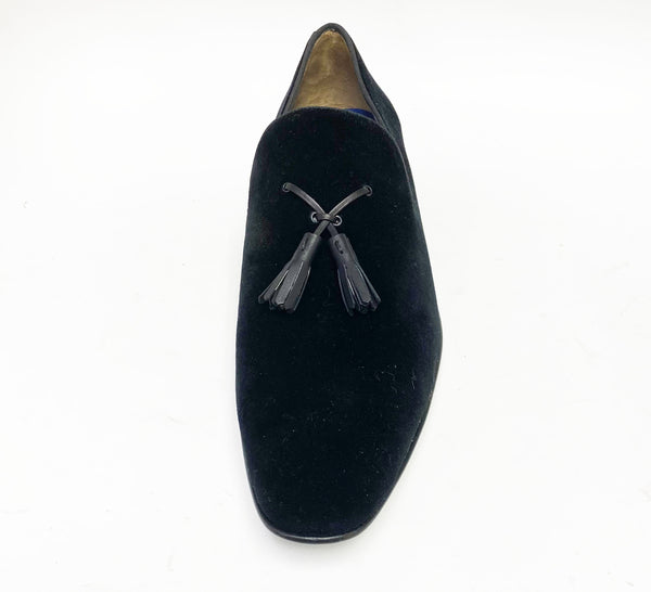 Jean Pierre Velvet Tasseled Loafer - Black