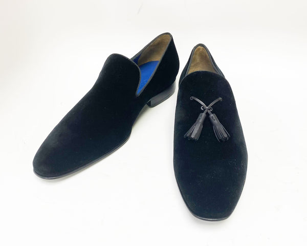 Jean Pierre Velvet Tasseled Loafer - Black