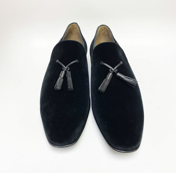 Jean Pierre Velvet Tasseled Loafer - Black