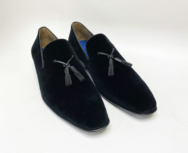 Jean Pierre Velvet Tasseled Loafer - Black