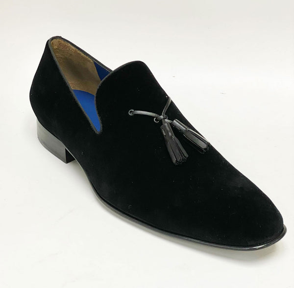 Jean Pierre Velvet Tasseled Loafer - Black