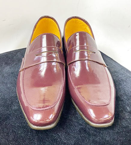 C&E Shoes Patent Loafer - Burgundy