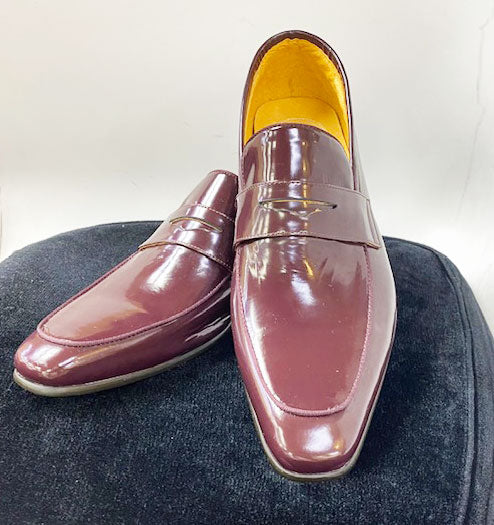 C&E Shoes Patent Loafer - Burgundy