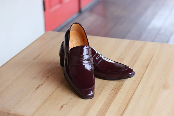 C&E Shoes Patent Loafer - Burgundy