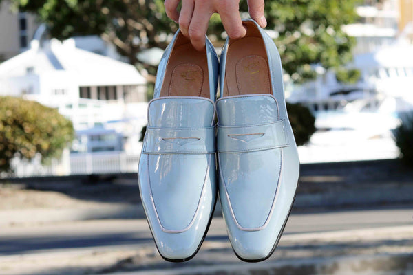 C&E Shoes Calfskin Penny Loafer - Grey