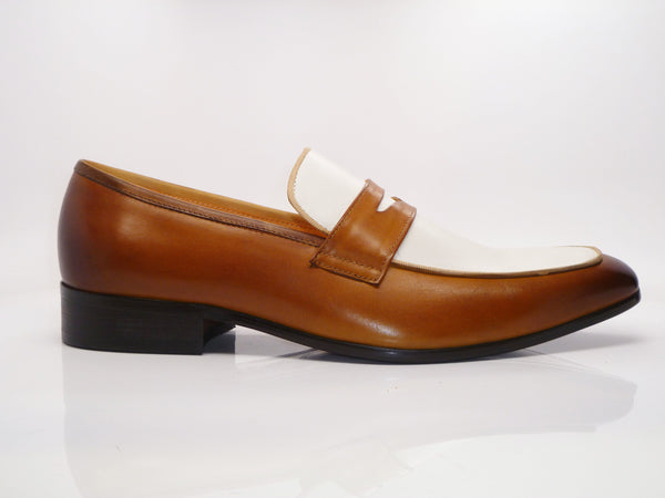 Maurice Calfskin Spectator Loafer - Tan/Bone