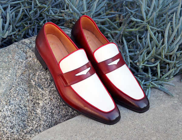 Maurice Calfskin Spectator Loafer - Red/White