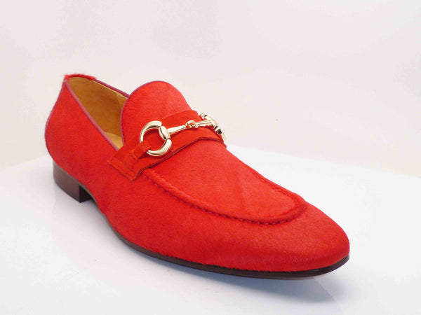 C&E Shoes Carrucci Pony Hair Loafer - Red