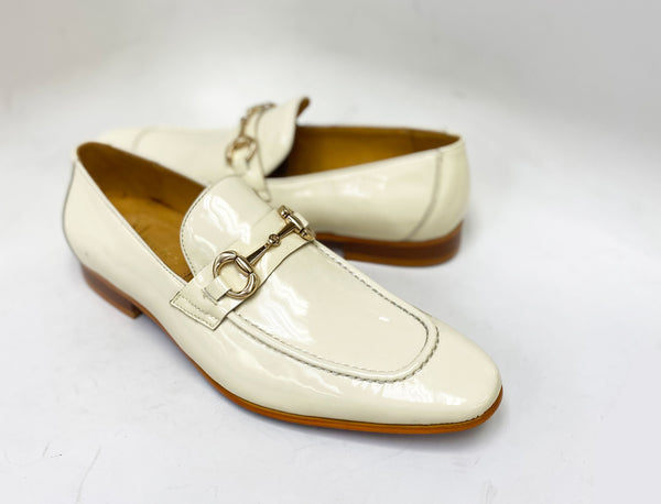 Maurice Shiny Calfskin Loafer - Bone