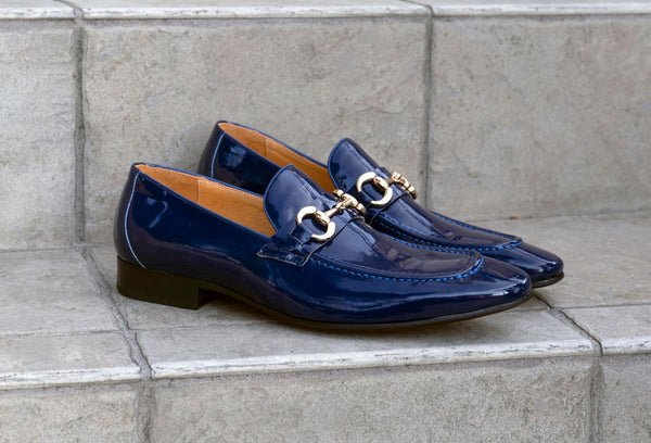 Maurice Shiny Calfskin Loafer - Electric/Blue