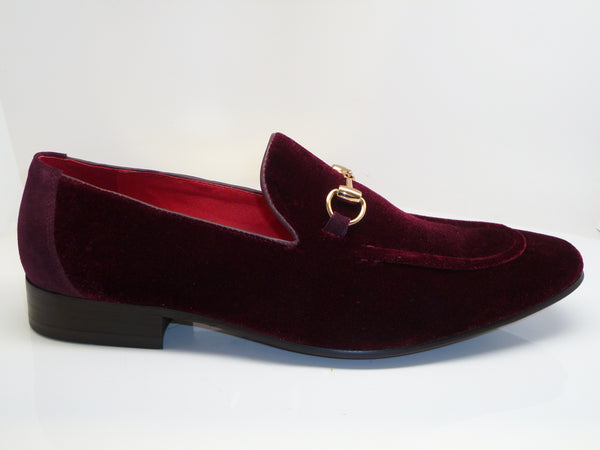 C&E Velvet Loafer - Burgundy