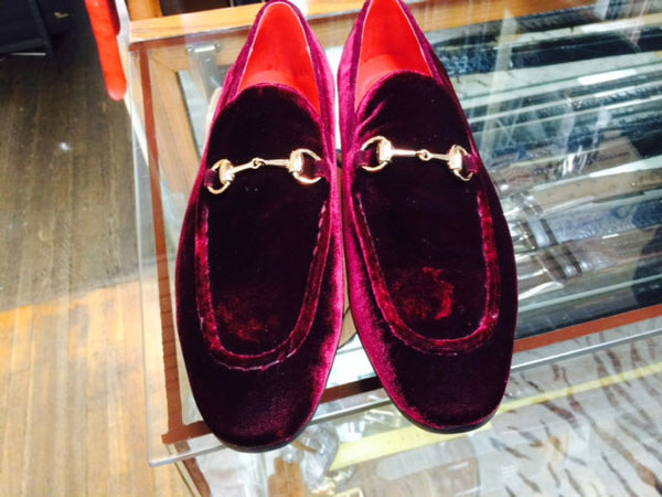 C&E Velvet Loafer - Burgundy