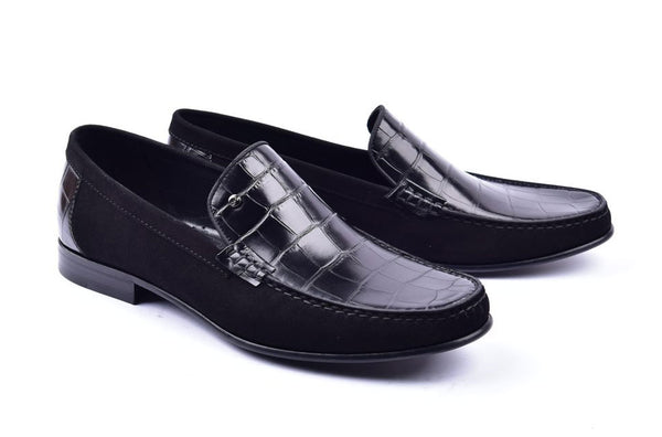 Corrente Crocodile Loafer - Black