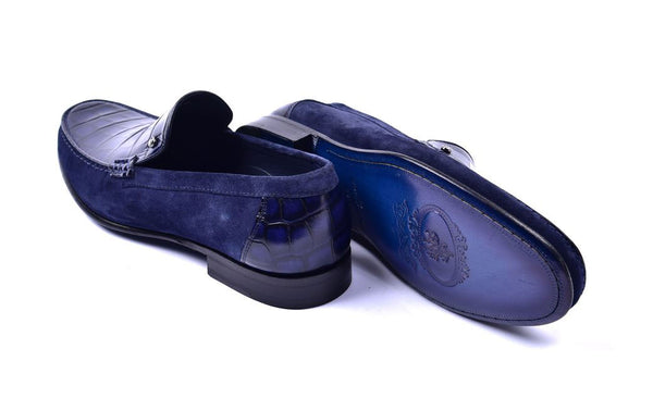 Corrente Crocodile Calfskin Loafer - Navy