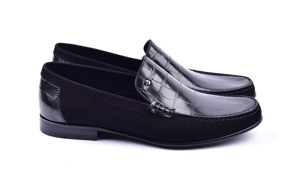 Corrente Crocodile Loafer - Black