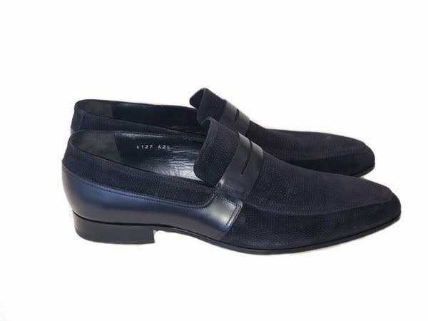 Corrente Suede Penny Loafer - Navy