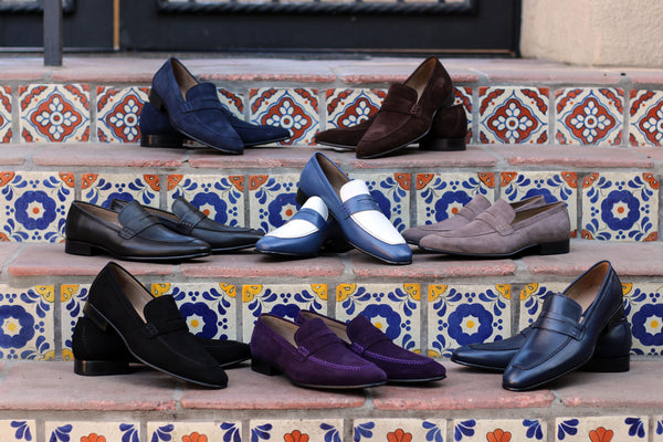 Corrente Calfskin Penny Loafer - Blue/White