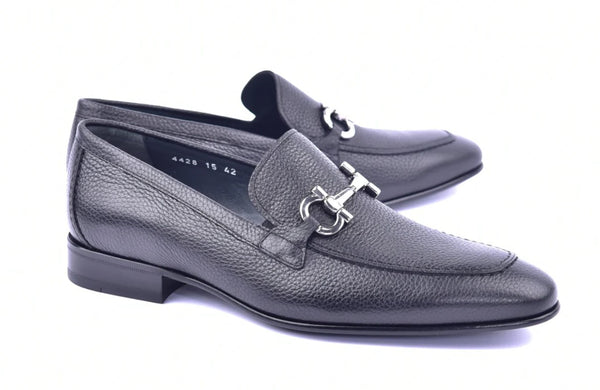 Corrente Grain Leather Loafer - Black