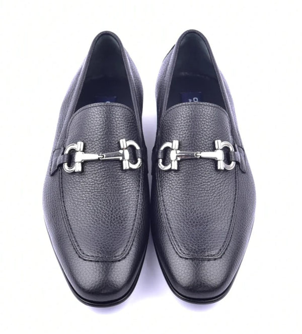 Corrente Grain Leather Loafer - Black