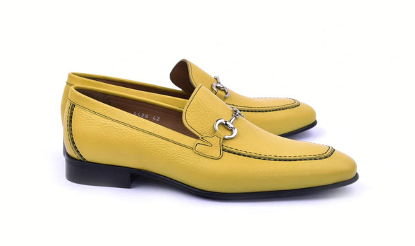Corrente Grain Leather Loafer - Yellow