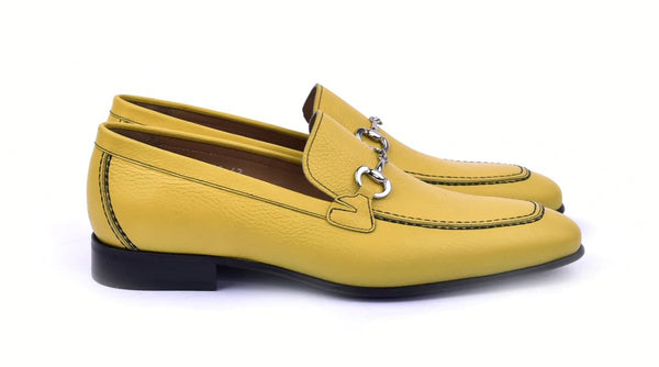 Corrente Grain Leather Loafer - Yellow