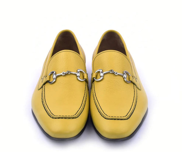 Corrente Grain Leather Loafer - Yellow
