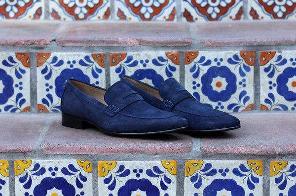 Corrente Lambskin Penny Loafer - Navy