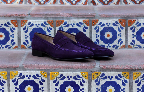 Corrente Lambskin Penny Loafer  - Purple