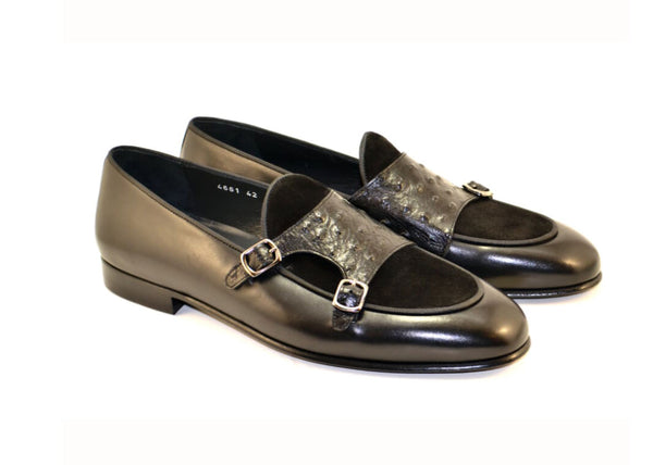Corrente Calfskin Suede Loafer - Black