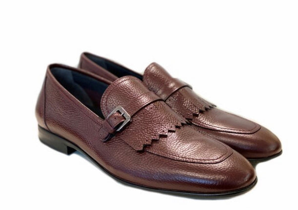 Corrente Deerskin Slip-On Loafer - Burgundy
