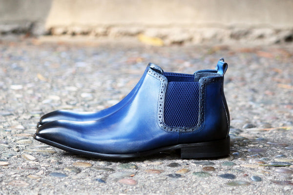 C&E Shoes Calfskin Boot - Navy