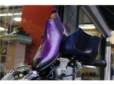C&E Shoes Calfskin Boot - Navy