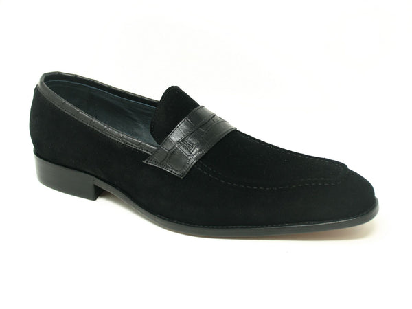 Carrucci Suede Penny Loafer - Black