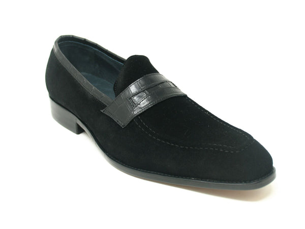 Carrucci Suede Penny Loafer - Black