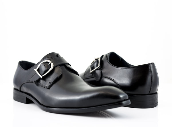 Carrucci Calfskin Monkstrap - Black